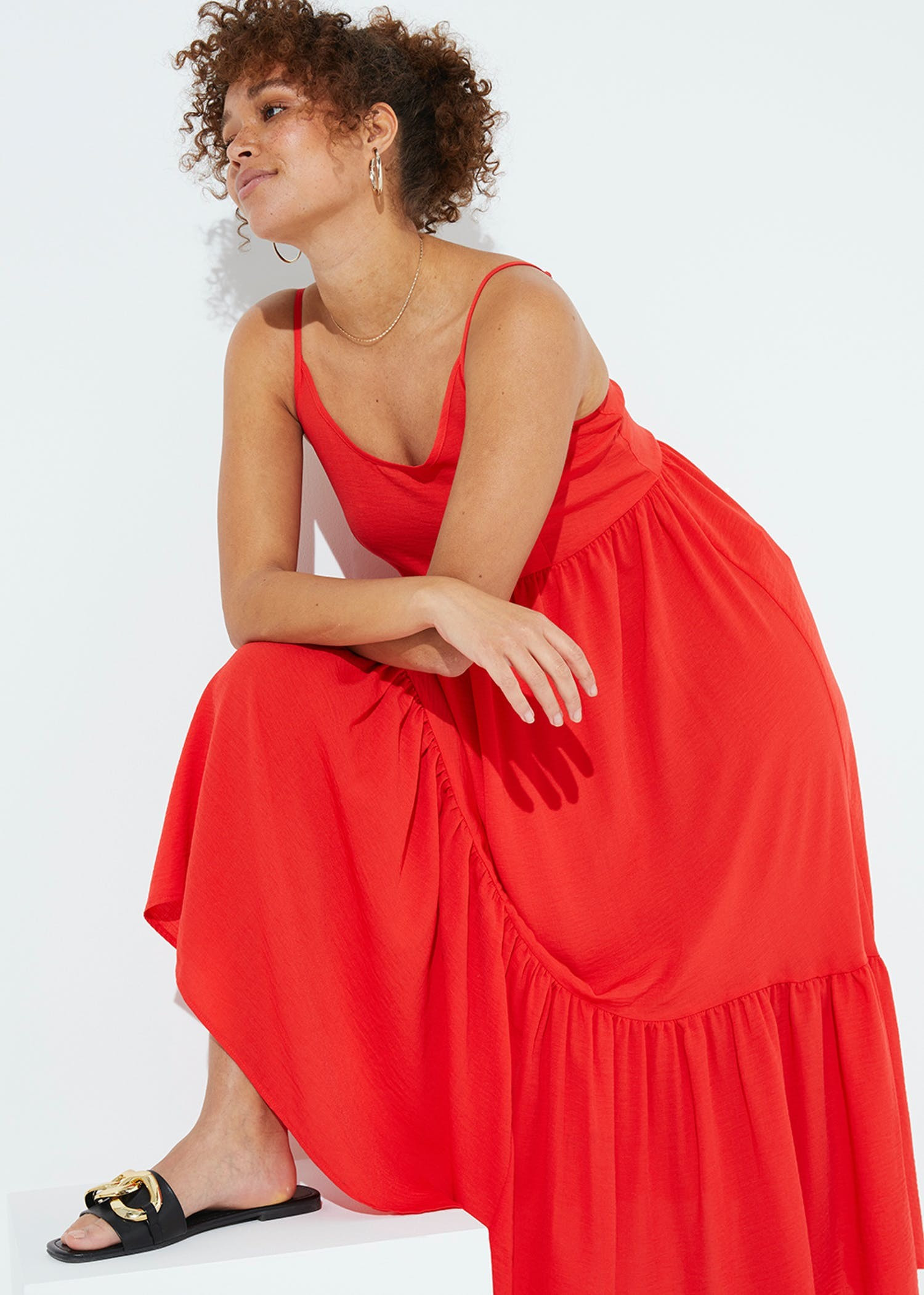 Red Cami Midi Dress – Red | Matalan (UK)