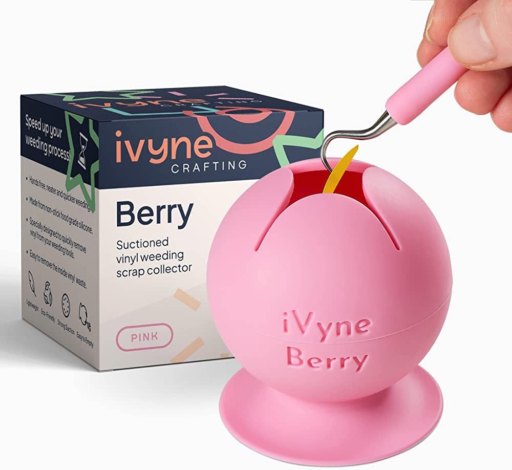 iVyne Berry Suctioned Vinyl Weeding Scrap Collector & Holder for Weeding Tools for Vinyl - Pink | Amazon (US)