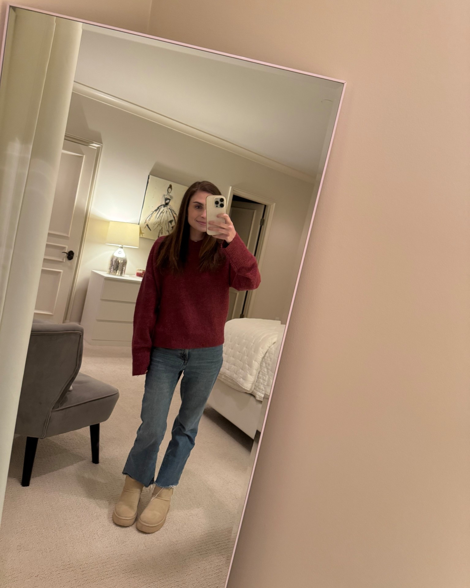 Cozy day outfit ft one of my favorite A+F sweaters🩷

#LTKPetite #LTKHoliday #LTKootd