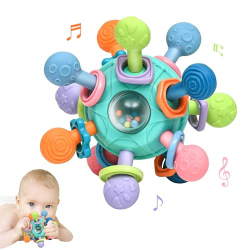 Baby Montessori Teething Toys for 0-6 6-12 Months BPA Free Sensory Toys for Babies 0 3 6 9 12 18 Months Newborn Infant Learning Developmental Chew Rattle Toys Shower Gifts for 1 2 Year Old Girls Boys | Amazon (US)