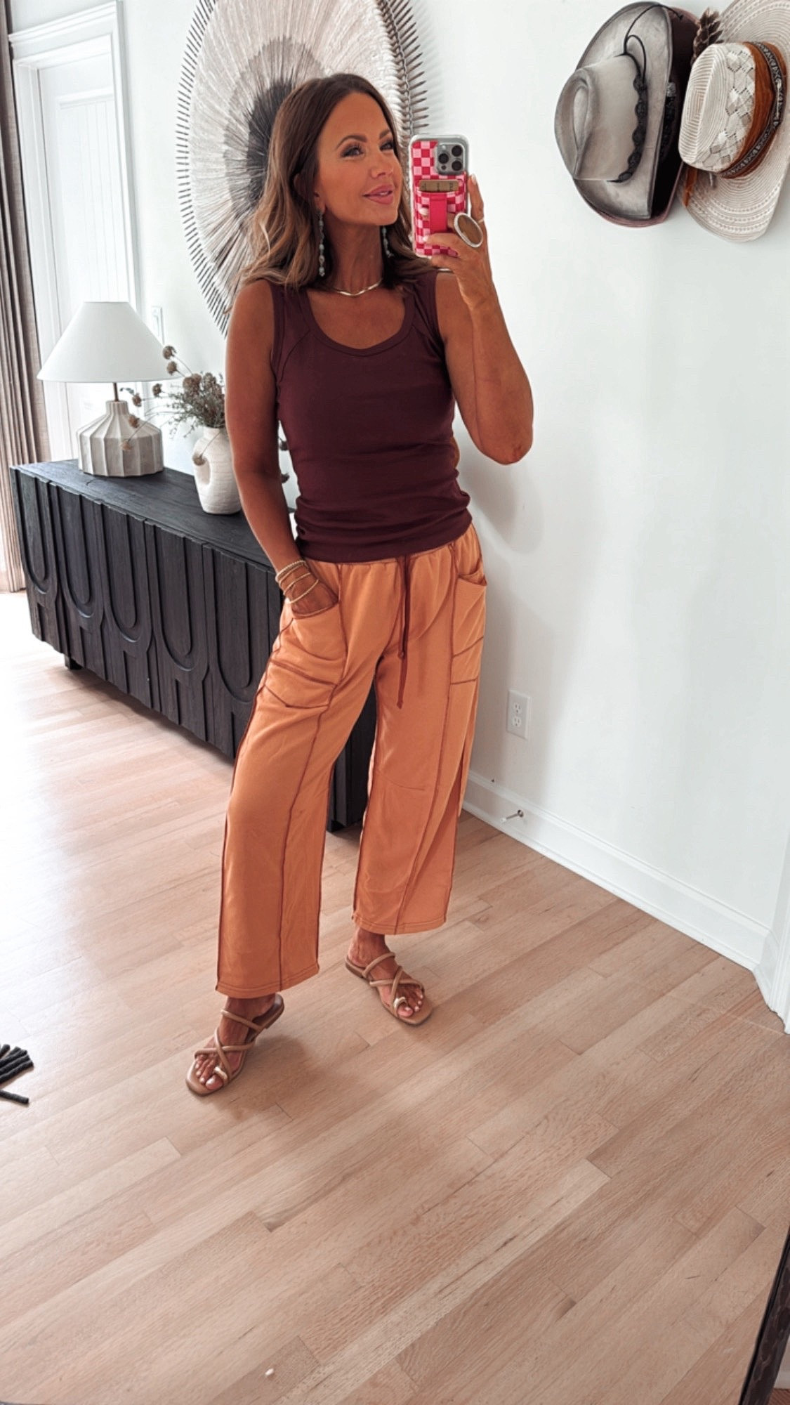 amazon tank and amazon barrel sweatpants linked! goldie lew jewelry and walmart sandals linked too! 

#LTKStyleTip #LTKSaleAlert #LTKFindsUnder50