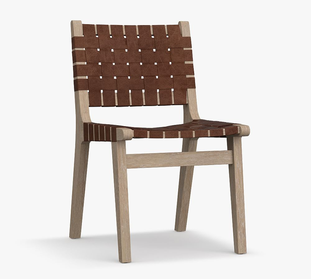 Fenton Woven Leather Dining Chair | Pottery Barn (US)