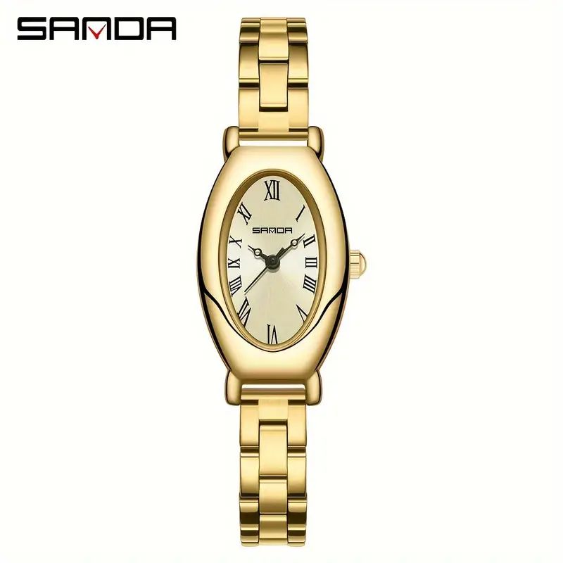 Luxury SANDA Elliptical Quartz Watch - Stylish Business Fashion Timepiece with Stainless Steel St... | Temu Affiliate Program