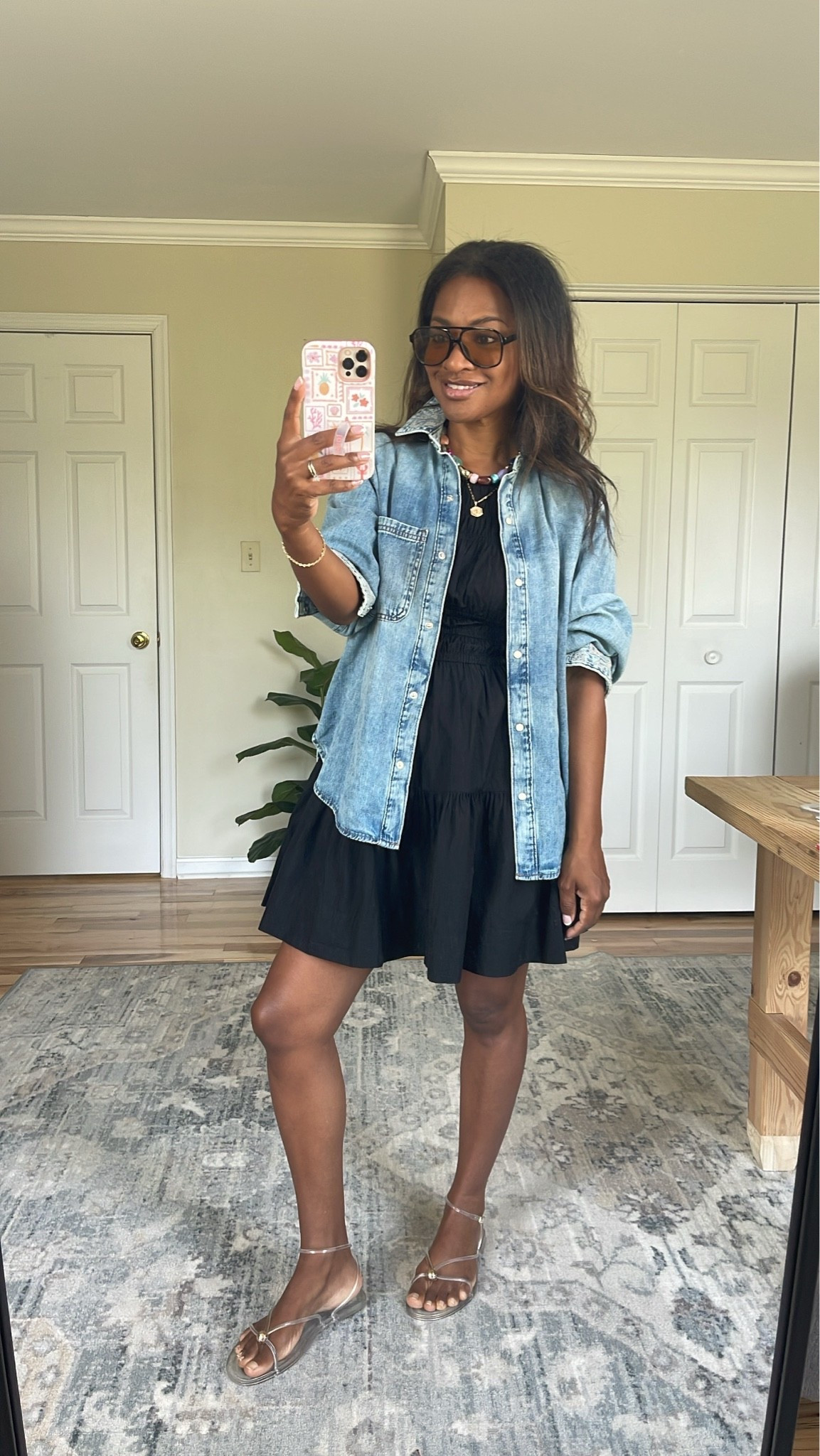 Wearing a medium in denim button down and small in dress. Shoes are TTS

#LTKgrwm #LTKootd #LTKOver40
