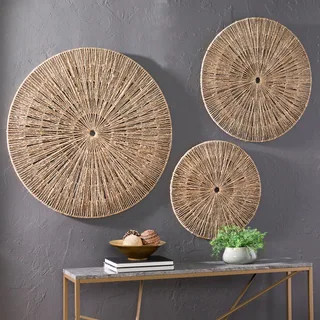 The Curated Nomad Terraza Woven Seagrass Wall Decor (Set of 3) - N/A | Bed Bath & Beyond