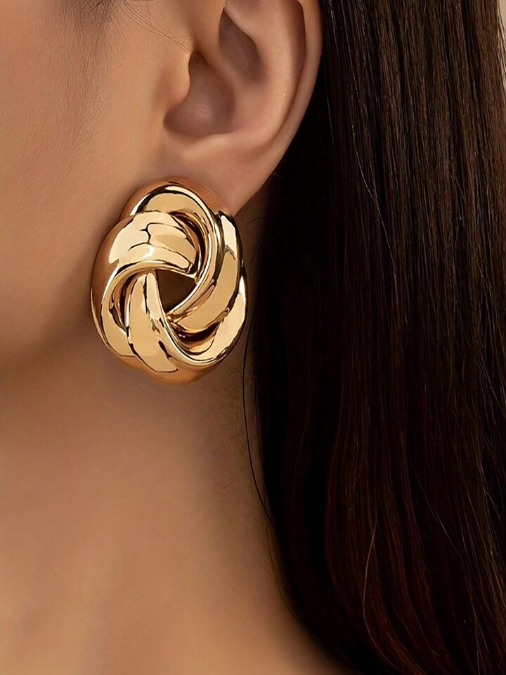 New Fashion Simple Metal-Style Versatile Big Hoop Earrings | SHEIN