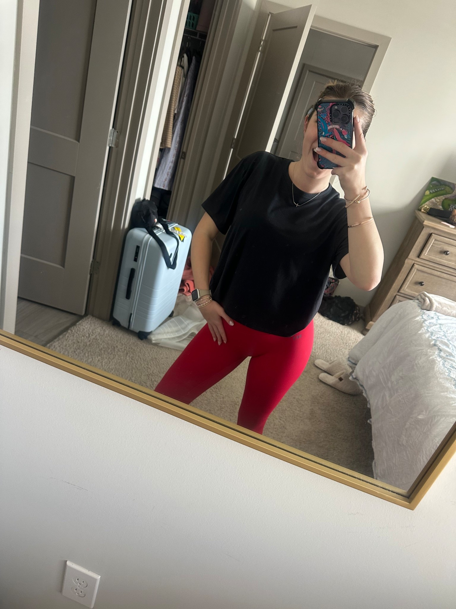 one of my favorite outfits to workout in right now! 

leggings SET active: size small airluxe

@Target 
Top target: size M 

Apple watch series 9 

Enewton, maple & J, and David yurman bracelets! 

#LTKfitnessgoals #LTKootd