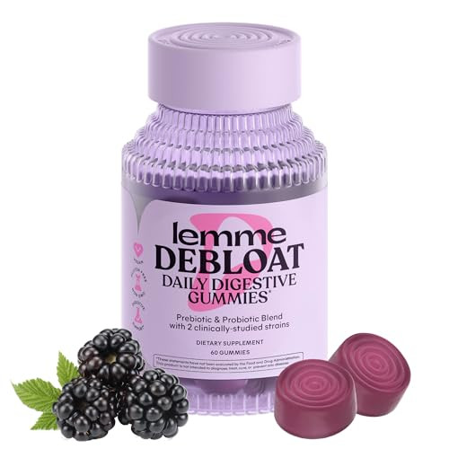 Lemme Debloat - Digestive & Gut Health Gummies with 2 Clinically Studied Probiotics & Prebiotic, Vegetarian, Gluten Free, Non GMO, BlackBerry Flavor (60 Count) | Amazon (US)