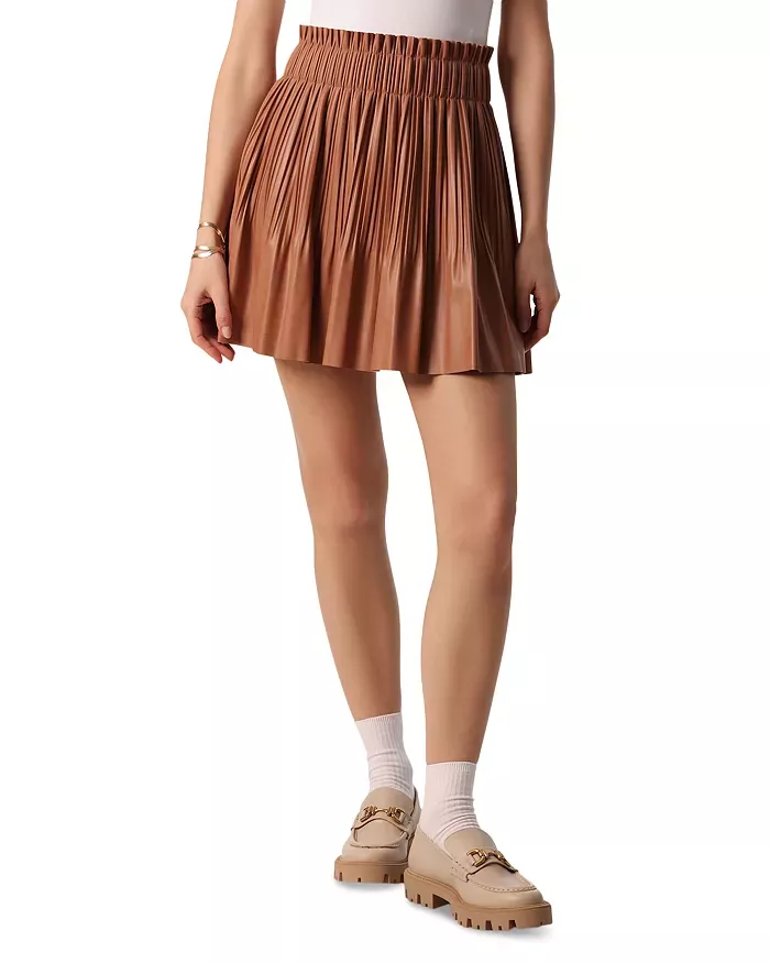 Faux Leather Pleated Mini Skirt curated on LTK