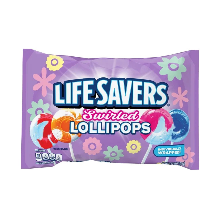 LIFE SAVERS Swirled Lollipops Assorted Flavors Easter Candy, Individually Wrapped Easter Basket S... | Walmart (US)