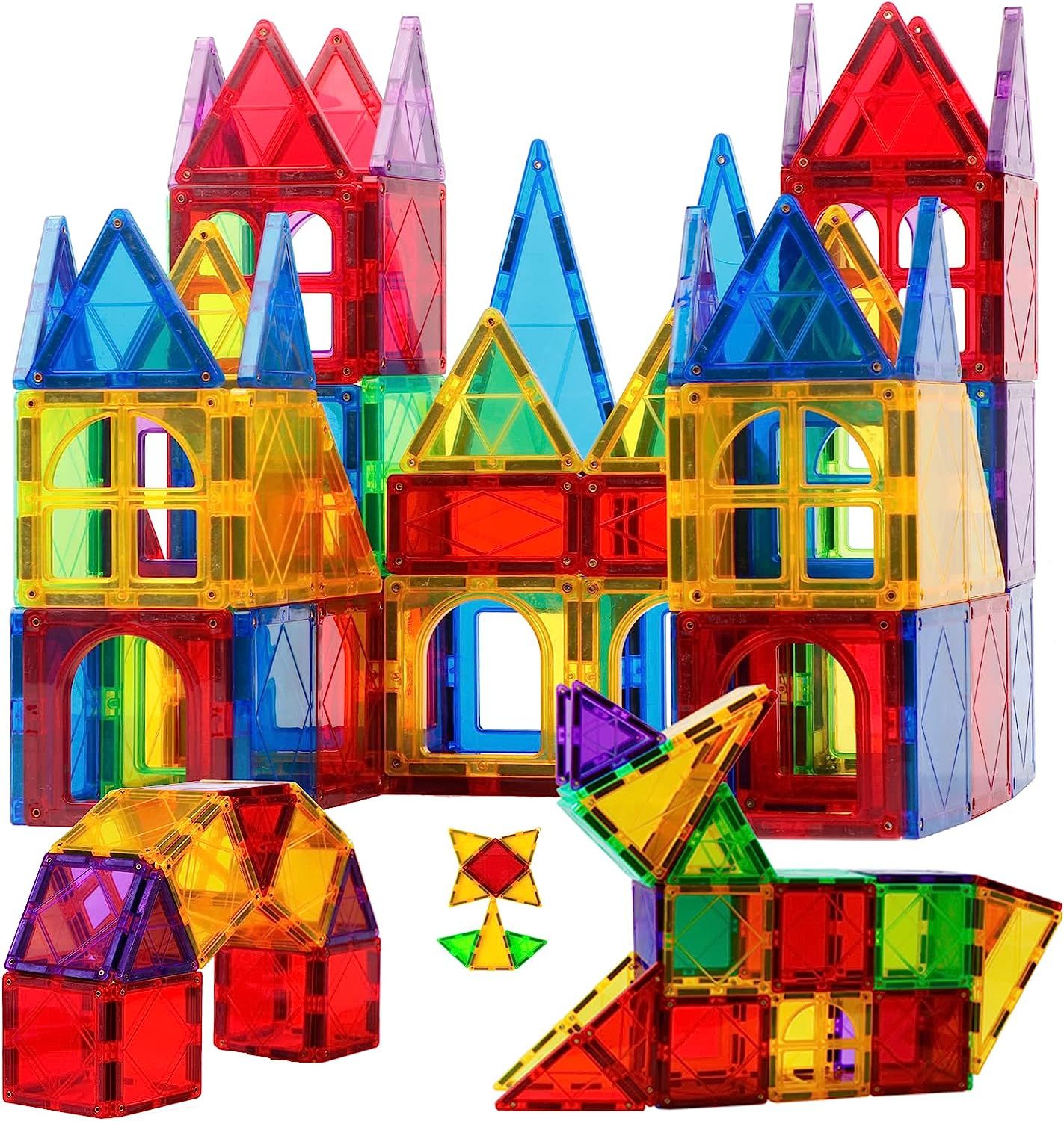Magnet Toys Kids Magnetic Building Tiles 100 Pcs 3D Magnetic Blocks Preschool Building Sets Educa... | Amazon (US)