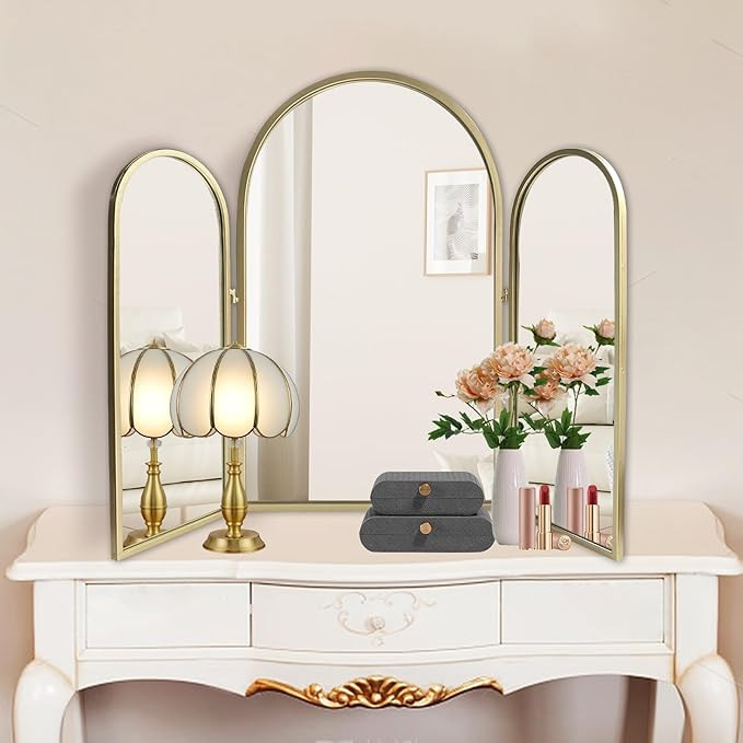BAODANFU Trifold Vanity Mirrors 3 Way, 30 x 37in Adjustable Vanity Mirrors for Bathroom, Bedroom,... | Amazon (US)