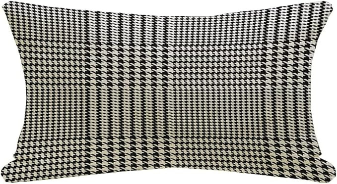 Decorative Rectangle Throw Lumbar Pillow Cover Tartan Houndstooth Geometric Hounds Tooth Pattern ... | Amazon (US)