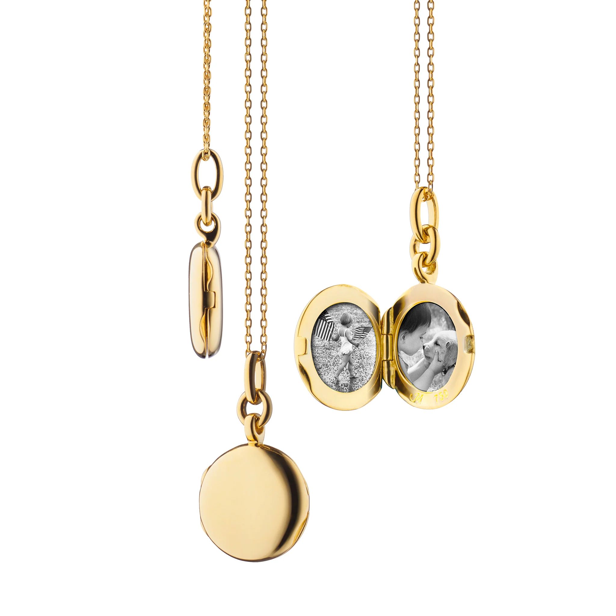 Slim Round "Nan" Gold Locket Necklace | Monica Rich Kosann