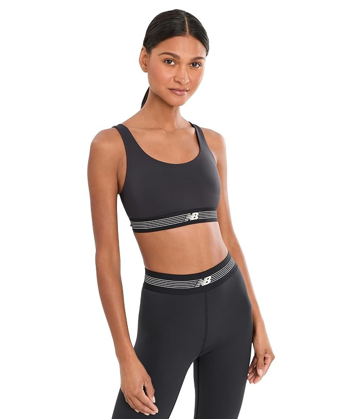 New Balance AC Train Bra Women's Bra Black: LG, Synthetic | Zappos.com