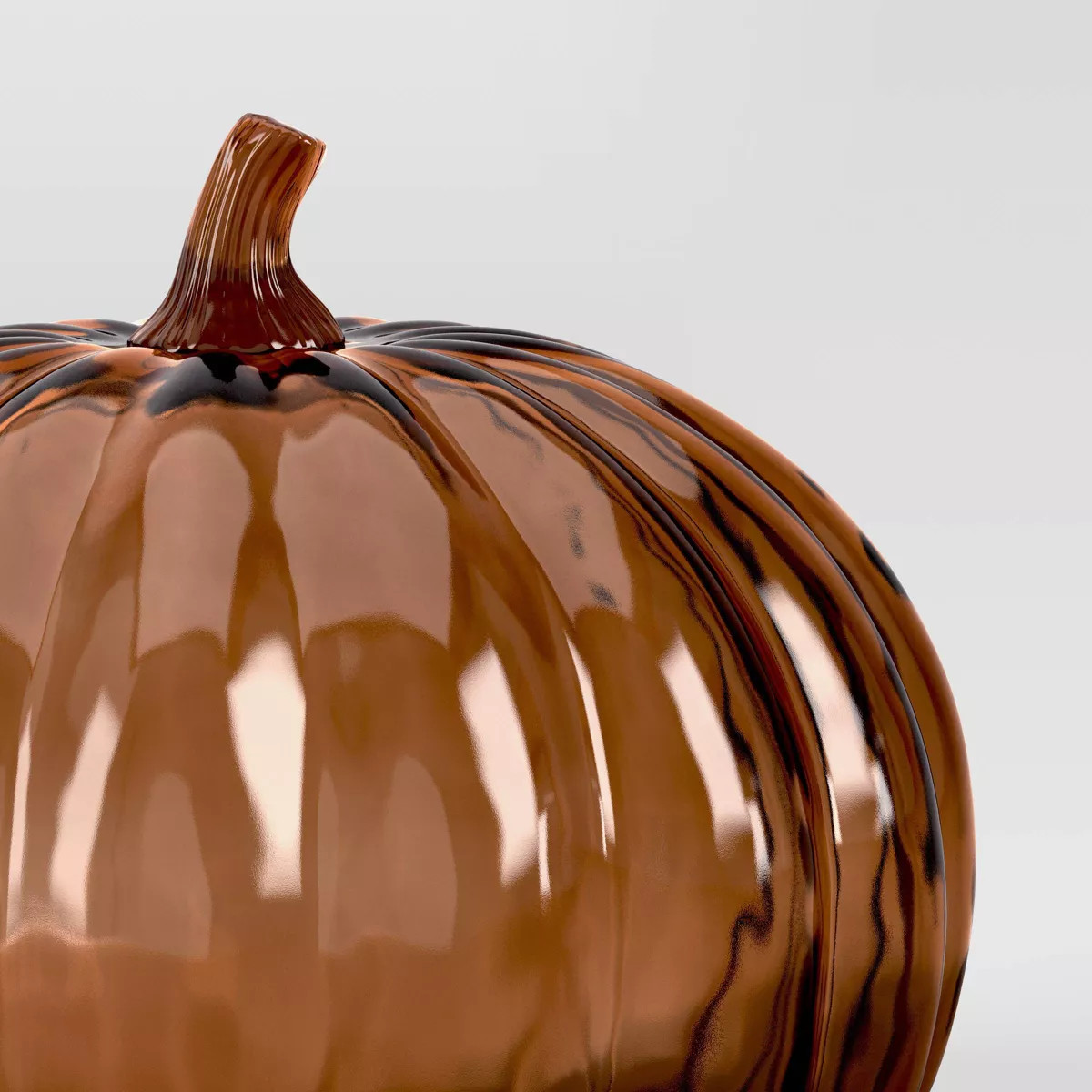 XL Round Glass Pumpkin Figurine Amber - Threshold™ | Target