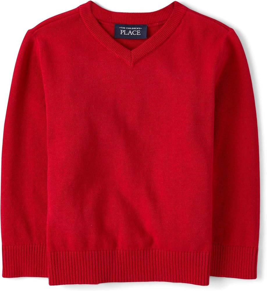 The Children's Place Baby Boys' and Toddler Long Sleeve V-Neck Pullover Sweater | Amazon (US)