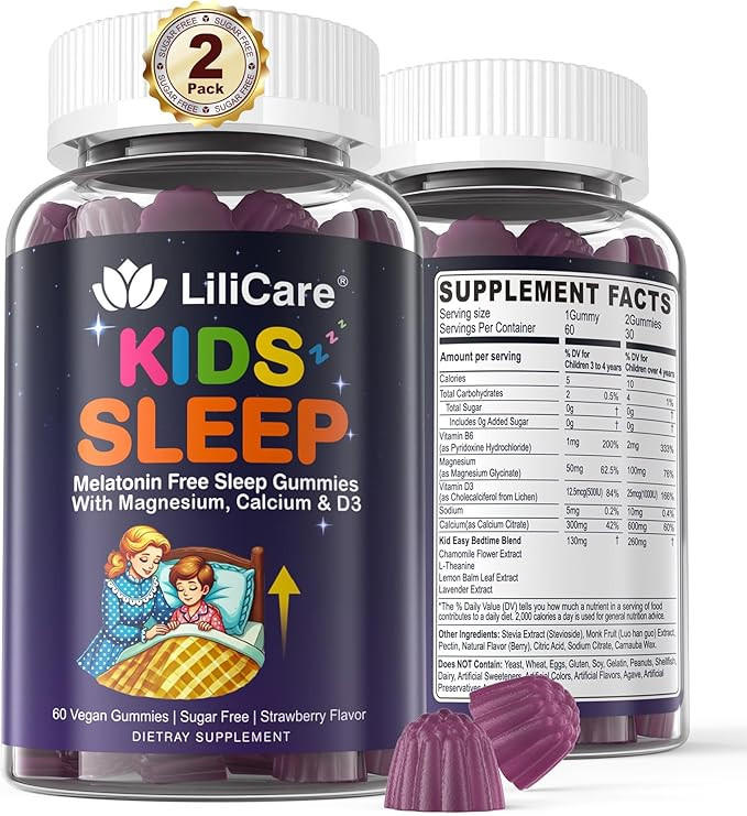 Kids Sleep Gummies - Magnesium Glycinate Gummies, Melatonin Free Sleep Aid | Magnesium, Calcium, ... | Amazon (US)