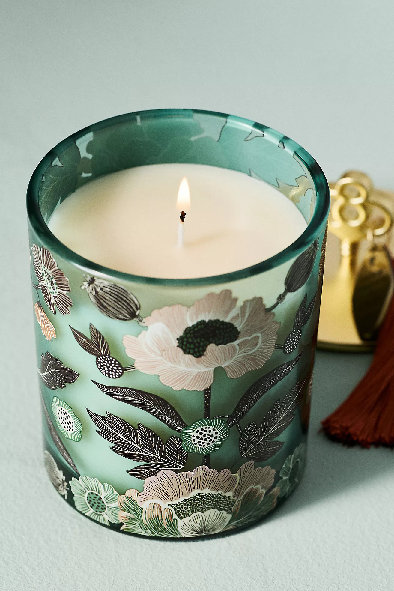 Amelie Woody Teakwood & Rose Lidded Glass Candle | Anthropologie (US)