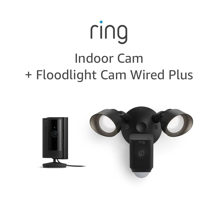 Ring Floodlight Cam Wired Plus with All-new Ring Indoor Cam, Black | Amazon (US)