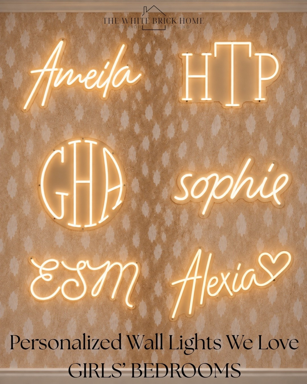 A round up of personalized wall lights that are perfect for above a bed or on a blank wall in a girls bedroom! 

Girls room, girls bedroom, kids room, kids bedroom, girls room wall decor, girls room wall light, neon light, neon wall light, home decor, girls bedroom decor, girls room design, girls room ideas, kids bedroom, kids room decor, teen girl, teen girl bedroom neon light, teen room wall light, name sign, personalized name sign, kids room name sign, teen bedroom, pottery barn, pottery barn teen girl bedroom