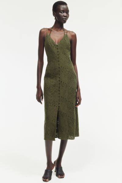 Button-front Eyelet Embroidery Dress | H&M (US + CA)
