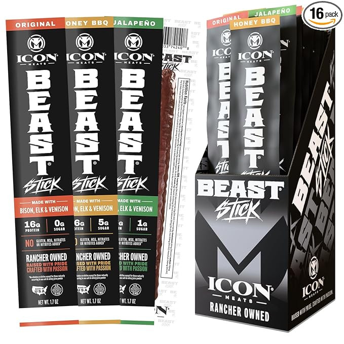 ICON Meats BEAST Stick Sampler - Assorted Flavors of ICON Meats Bison, Elk, Venison and Pork BEAS... | Amazon (US)