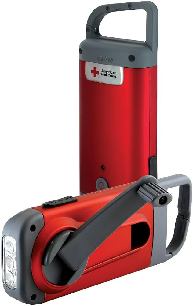 Eton American Red Cross Crank-Powered Clipray Clip-On Flashlight & Smartphone Charger, Hand Crank... | Amazon (US)