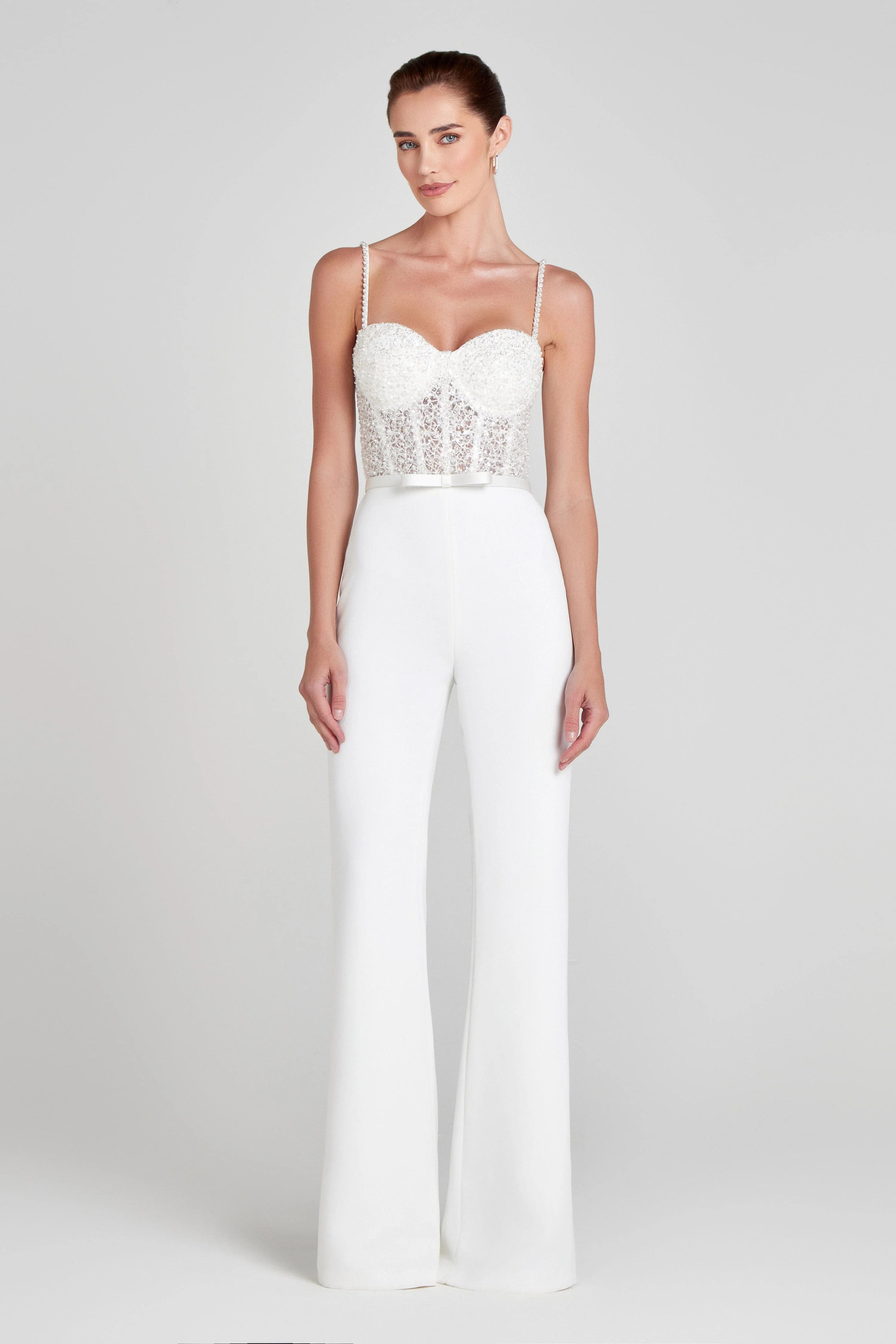 Aurora White Jumpsuit | Nadine Merabi