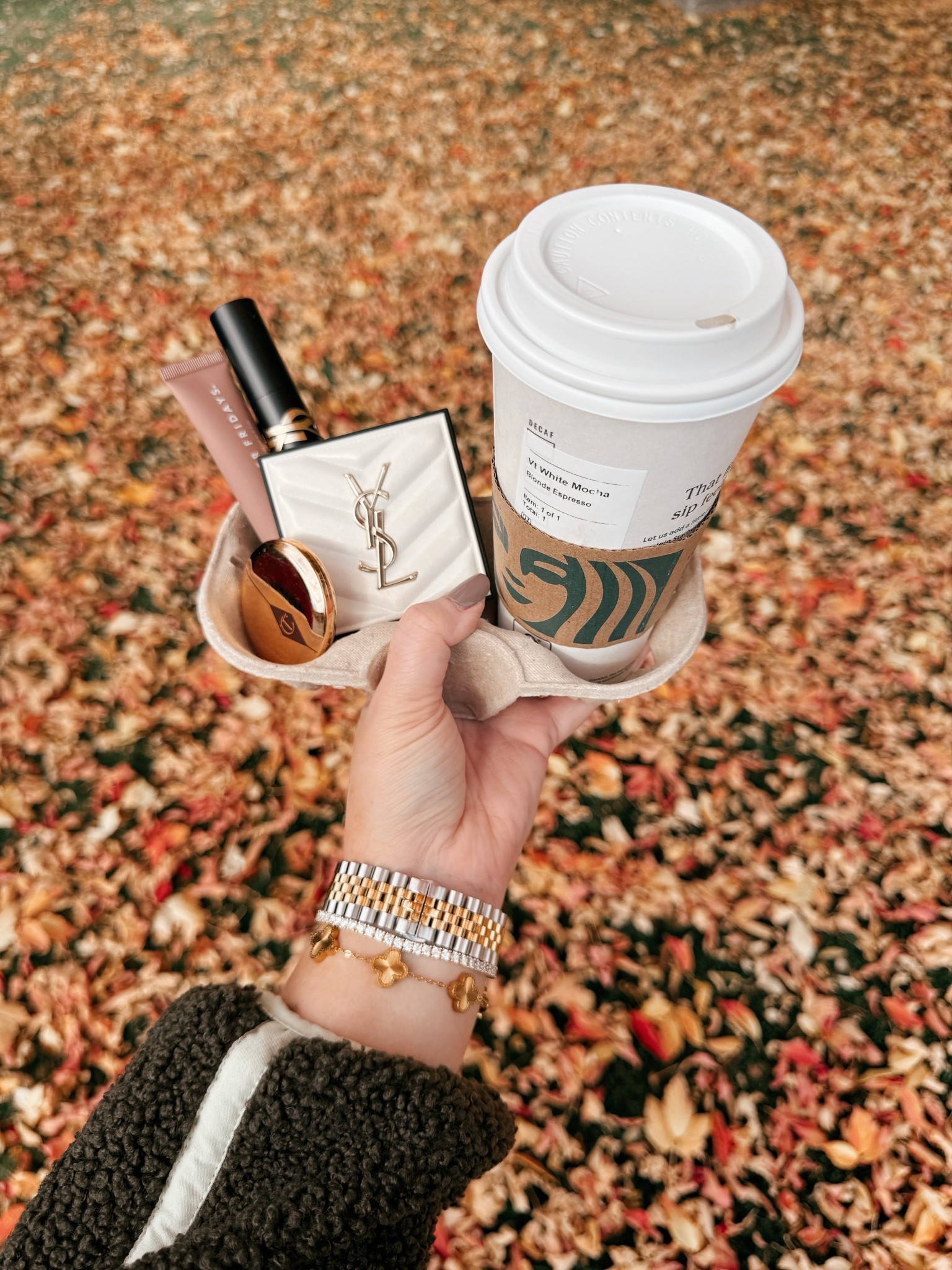 Because coffee + beauty just makes sense ☕️🍂 The viral drink carrier trend but make it fall glam 🤩Linking my current must haves for that golden hour glow ✨ fall beauty finds | viral drink carrier trend | YSL makeup | Charlotte Tilbury color corrector | Summer Fridays lip butter balm | fall beauty must haves | cozy fall aesthetic | Starbucks white mocha | fall makeup favorites | glowy fall makeup | Amazon beauty finds | LTK fall beauty | fall essentials 2025 | fall beauty finds | viral drink carrier trend | YSL makeup | Charlotte Tilbury color corrector | Summer Fridays lip butter balm | fall beauty must haves | cozy fall aesthetic | Starbucks white mocha | fall makeup favorites | glowy fall makeup | Amazon beauty finds | LTK fall beauty | fall essentials 2025

#LTKFindsUnder100 #LTKBeauty #LTKSaleAlert