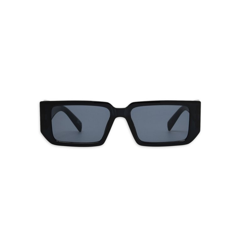 No Boundaries Women's Rectangle Black Sunglasses | Walmart (US)