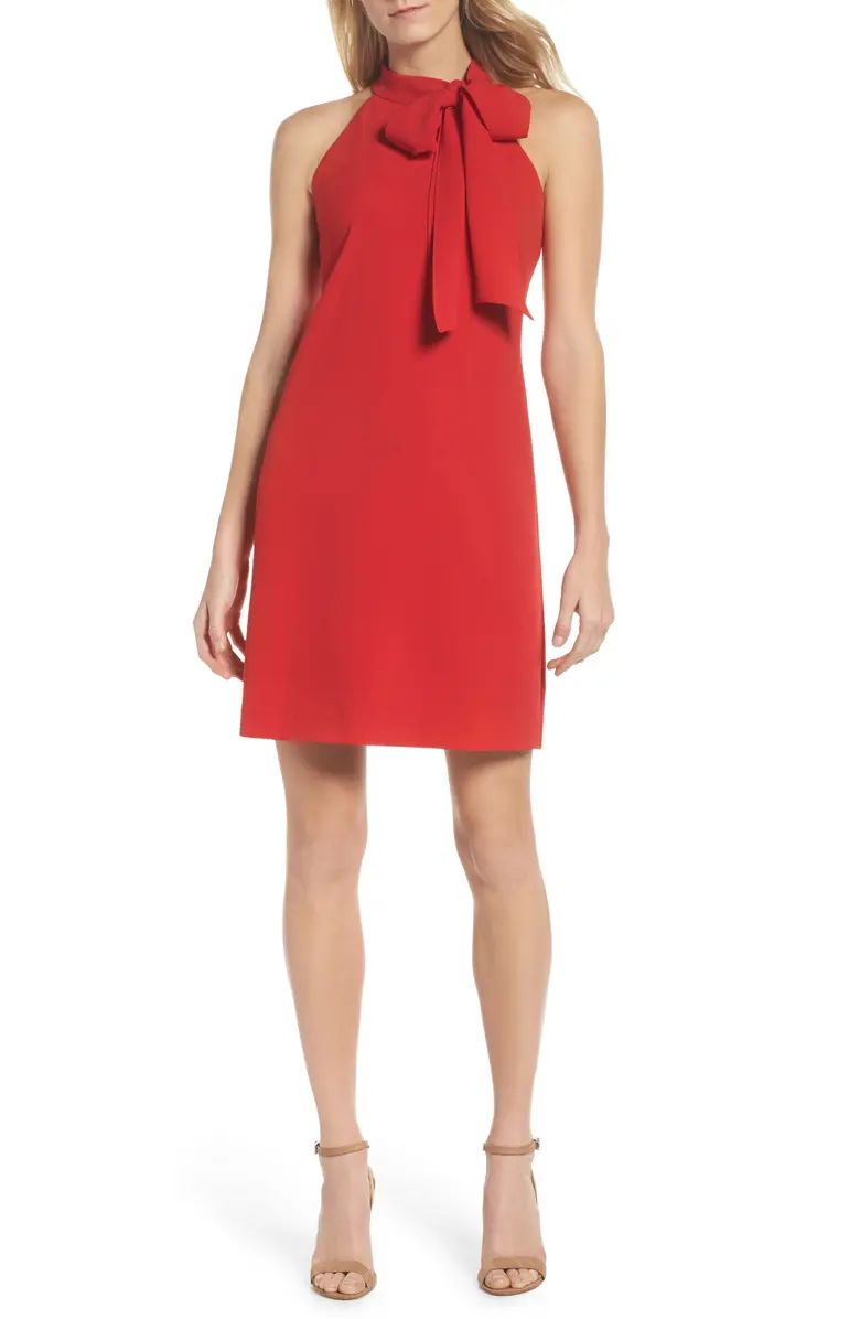 Halter Tie Neck A-Line Dress | Nordstrom