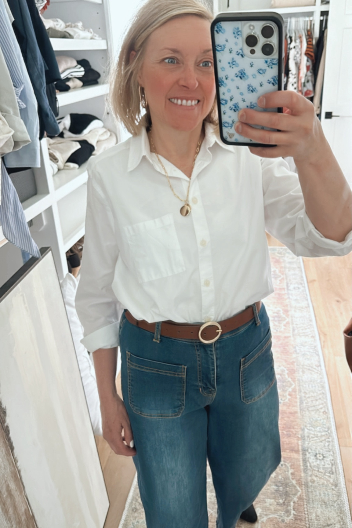 50% OFF! Summer staple white button down. Loft
Linked similar pants


#LTKSaleAlert #LTKOver40 #LTKMidsize