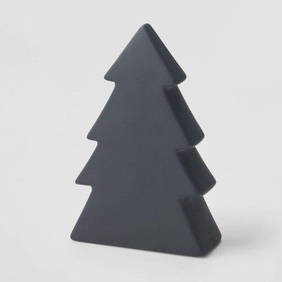 7in Ceramic Christmas Tree Decorative Figurine Dark Gray - Wondershop&#8482; | Target