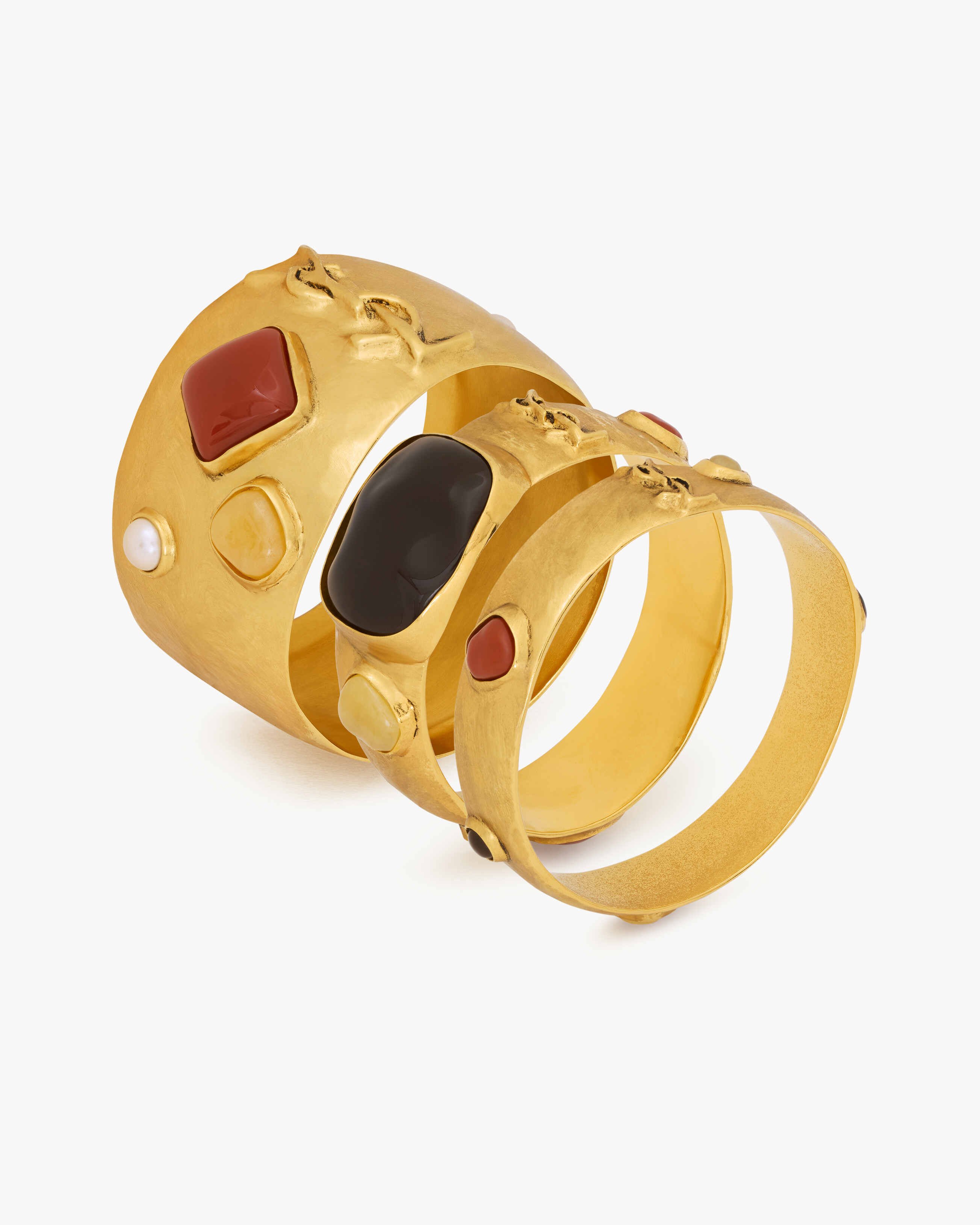 CASSANDRE cabochon bangles in enamel, resin, glass, and metal | Saint Laurent Inc. (Global)