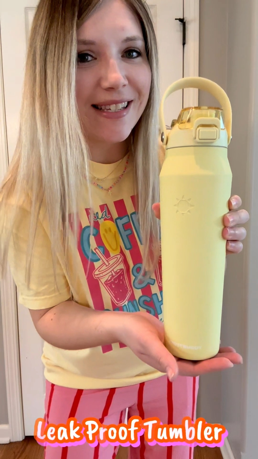 This 32oz tumbler is 100% leak proof!
It has a dual lid and keeps your drinks cold for 24 hours! 
I love the carrying handle too!

#gift #giftidea #teachergift #mothersday #mothersdaygiftideas #tumbler #butteryellow

#LTKHome #LTKSeasonal #LTKmomlife
