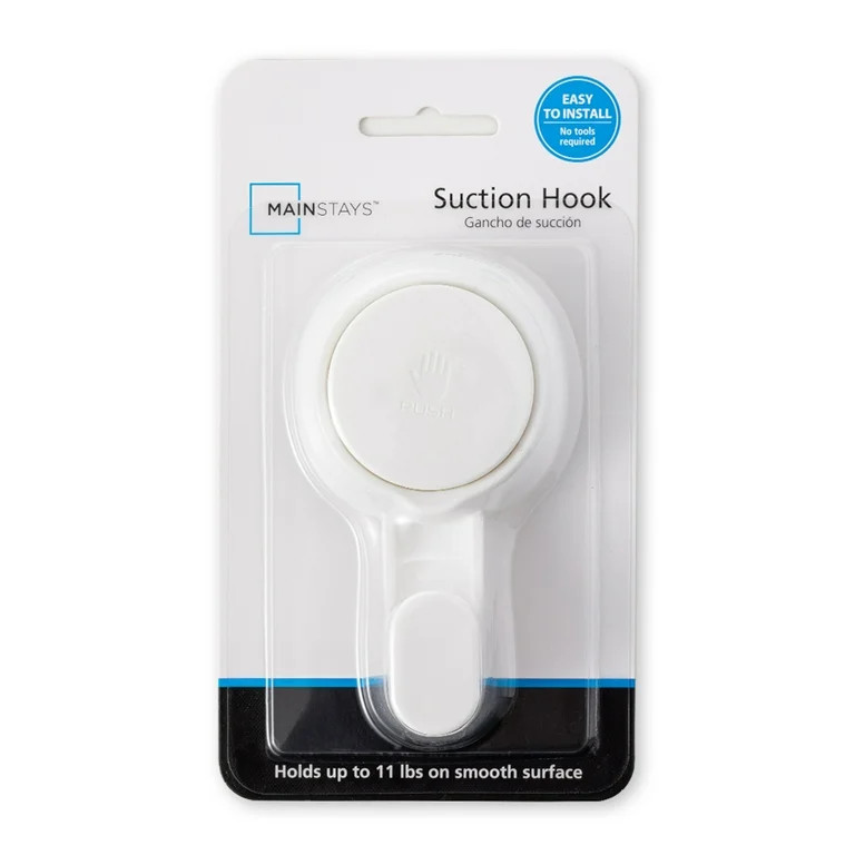 Mainstays Powerful Removable and Reusable Vacuum Suction Cup Hook-1PK | Walmart (US)
