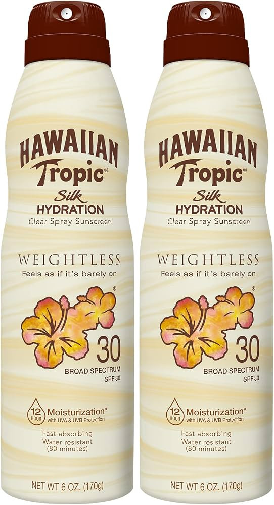Hawaiian Tropic Weightless Hydration Clear Spray Sunscreen SPF 30, 6oz Twin Pack | Hawaiian Tropi... | Amazon (US)