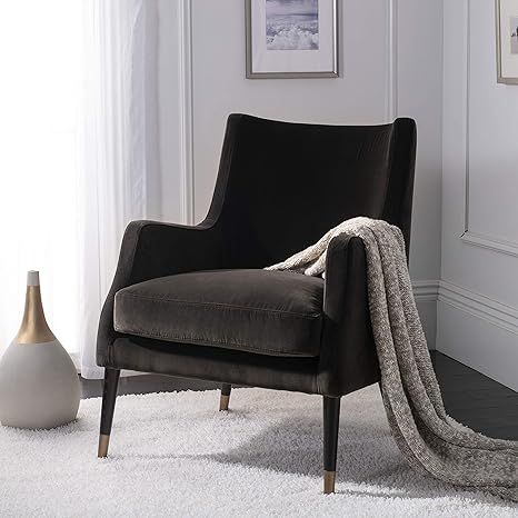 Safavieh Couture Home Sicily Mid-Century Giotto Shale Velvet Arm Chair | Amazon (US)
