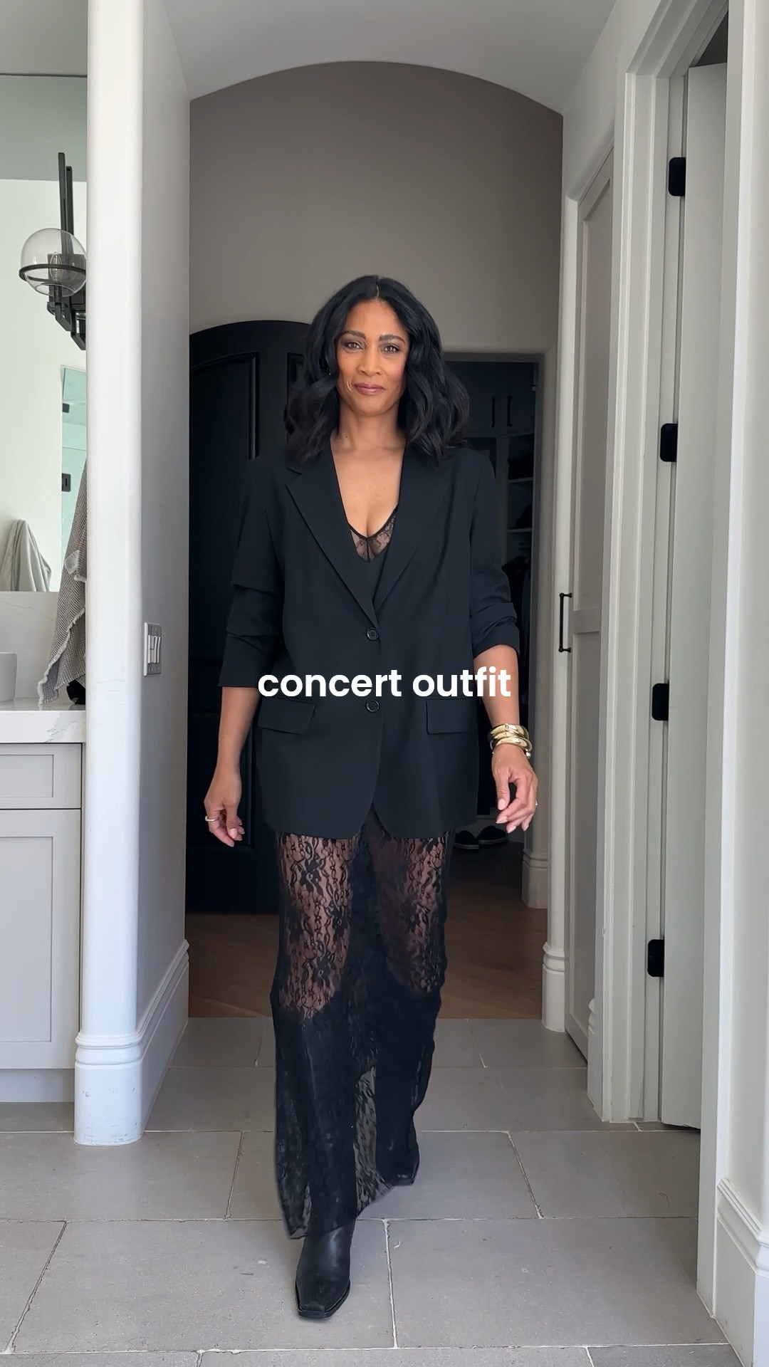 Concert Outfit: this lace maxi skirt is such a fun piece to wear with a classic blazer and boots for night out!! All fit true to size. Sizes up to a xl for an oversized blazer fit.



#LTKgrwm #LTKOver40 #LTKootd