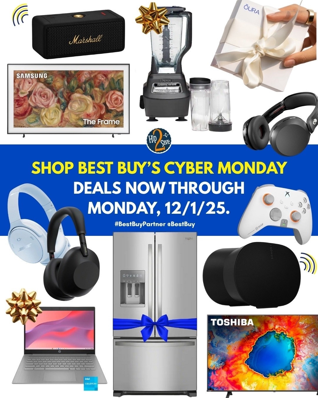 #BestBuyPartner @BestBuy ✨ Shop Best Buy’s Cyber Monday deals now through Monday, 12/1/25. ✨ 🎧💻 From team-favorite headphones and Oura Rings to Sonos speakers, the Samsung Frame TV, and even must-have refrigerators! We’re loving these top Cyber Monday picks for gifting and upgrading your own space. 🙌
Make checking off your list feel way too easy this year and grab these before the sales end! 😉🎄🛍️ 

 

#LTKCyberWeek #LTKGiftGuide #LTKSaleAlert