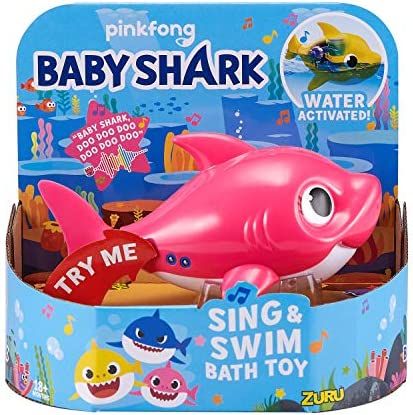 Robo Alive Junior Baby Shark Battery-Powered Sing and Swim Bath Toy by ZURU - Mommy Shark (Pink) ... | Amazon (US)