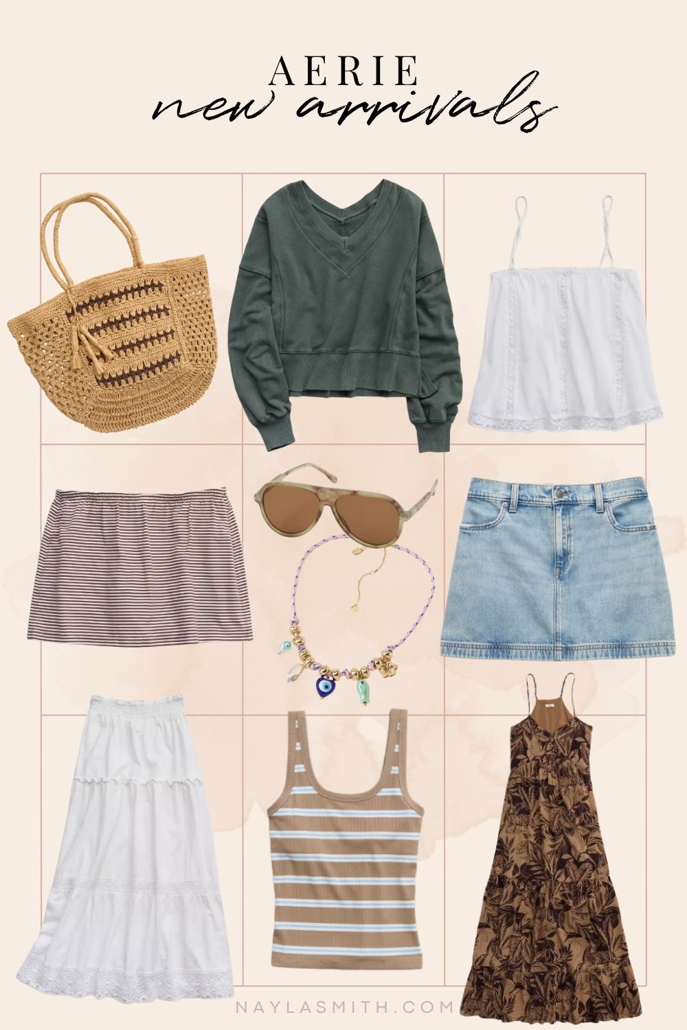 Aerie new summer arrivals! Straw beach bag, white maxi skirt, denim mini skirt, floral maxi dress, charm necklace, striped skort, white lace cami


#LTKsale #LTKsummer #LTKstyletip