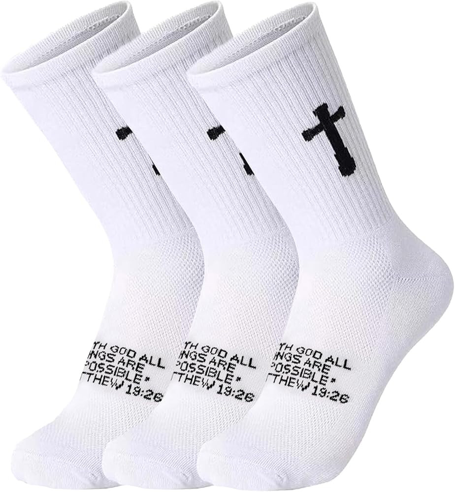 3 Pairs Christian socks Prayer socks Birthday Gifts for Dad,Men Husband Grandp Fathers Day Christ... | Amazon (US)