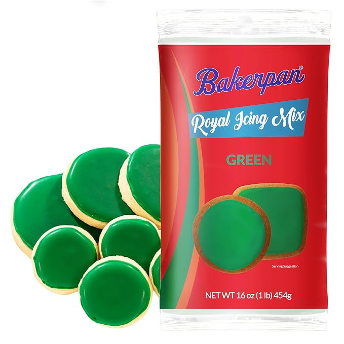 Bakerpan Green Royal Icing Mix for Decorating Cookies and Cakes - 16 Ounces (1 lb) (Made in USA) | Amazon (US)