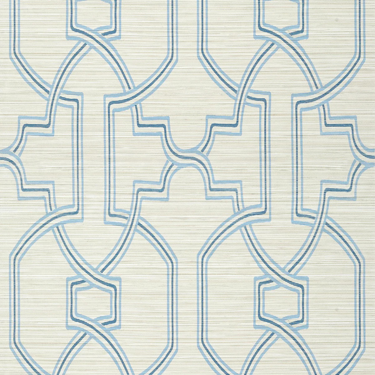 Thibaut Promenade Cream And Blue Wallpaper | DecoratorsBest