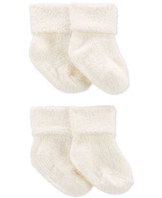 Baby Boys or Baby Girls Fold Over Cuff Booties, Pack of 4 | Macy's