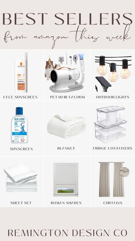 This Week’s Bestsellers from Amazon - outdoor lighting - sheet sets - fridge containers - sunscreen - pet vacuum 

#LTKHome