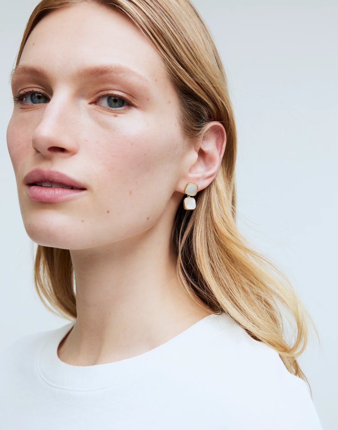 Mother-Of-Pearl Square Statement Drop Earrings | Madewell