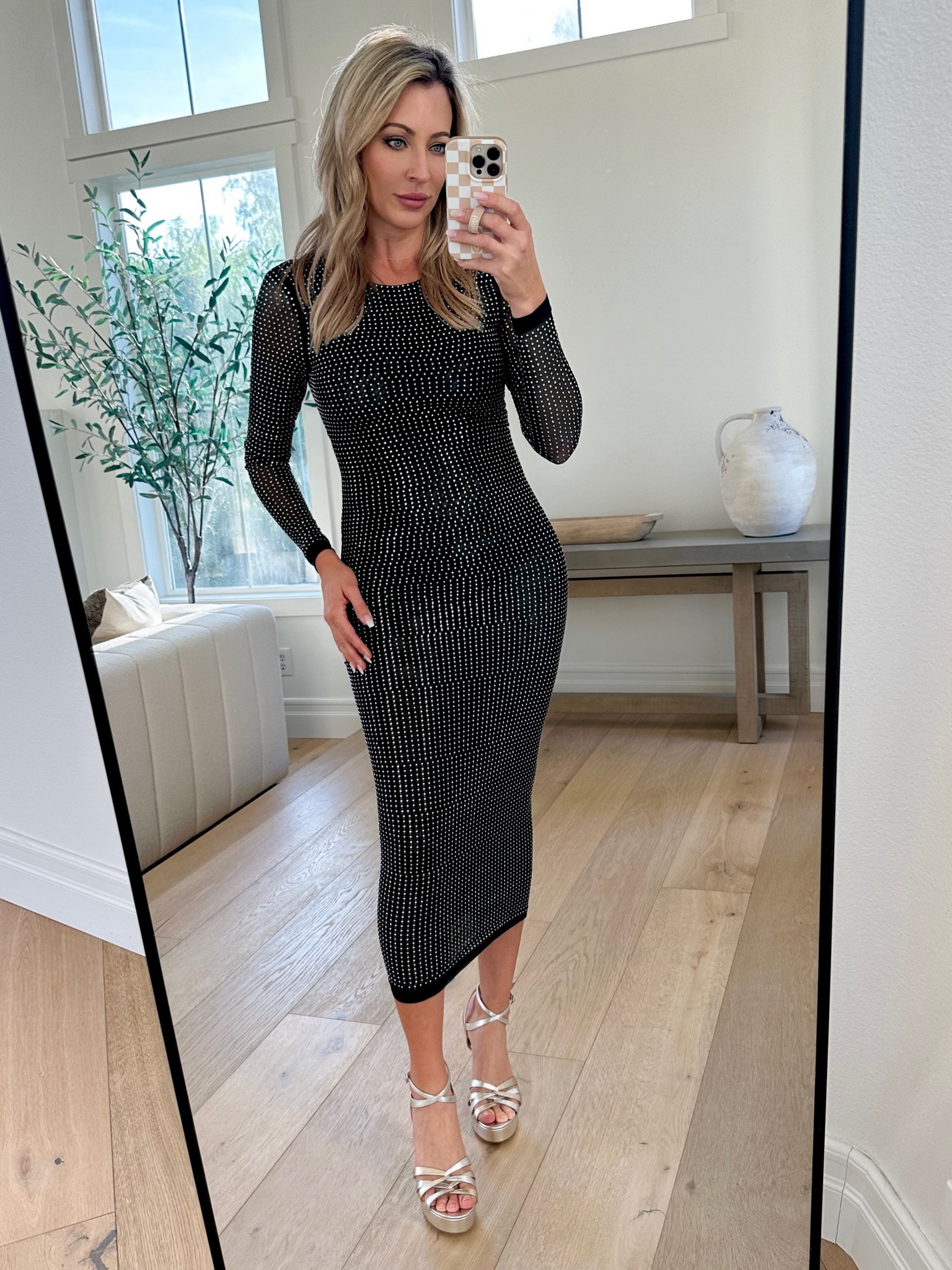 Studded green dress for a wedding guest dress or holiday party! Size up 1 full size! 

#LTKwedding #LTKHoliday #LTKstyletip